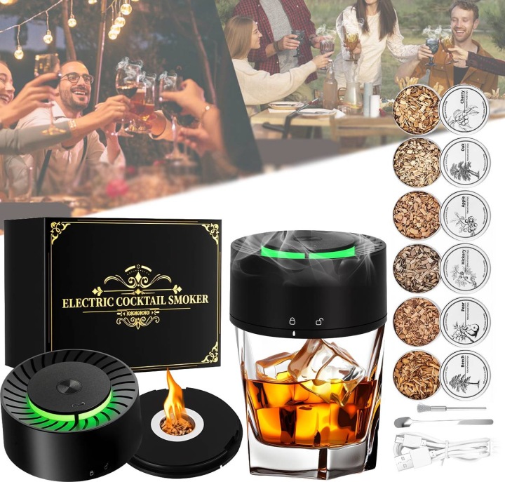 Sada Na Uzení Whisky Elektrický Smoker Se 6 Dřevěnými Hoblinami TP-20
