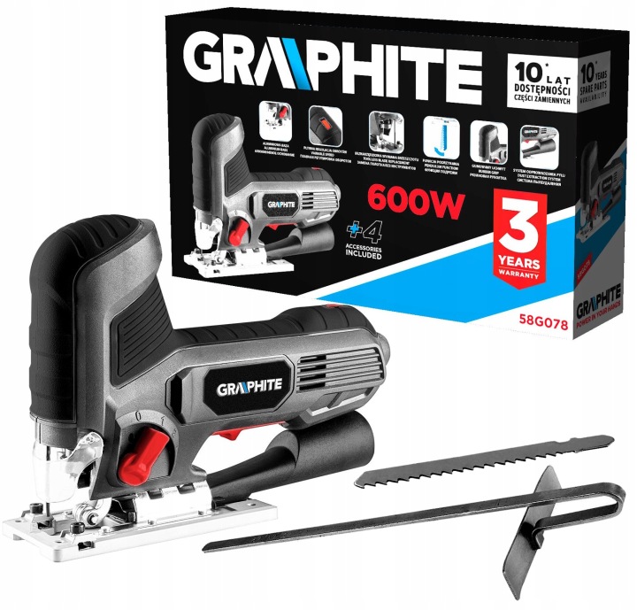 Síťová pila 600 W s úchytem za tělo Graphite