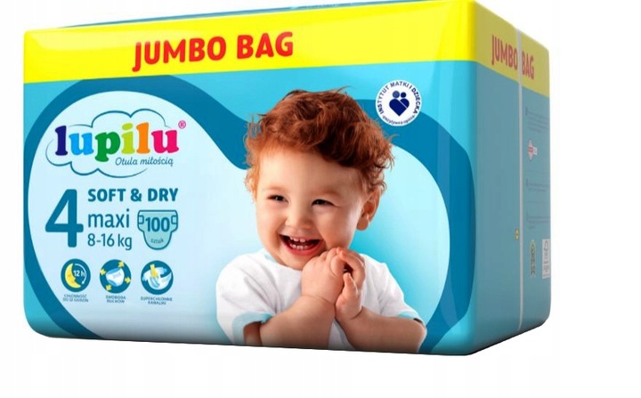 Підгузки Підгузки Lupilu Soft&Dry 4 / 8-16 кг / 100 шт.