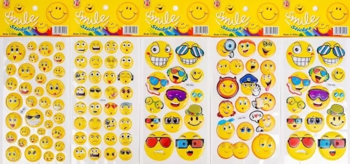 Наклейки Smile опуклі 5 шт. Fandy