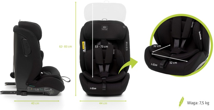 4Baby GO-FIX I-Size автокрісло 9-36 кг 76-150 см - Чорний — фото 8