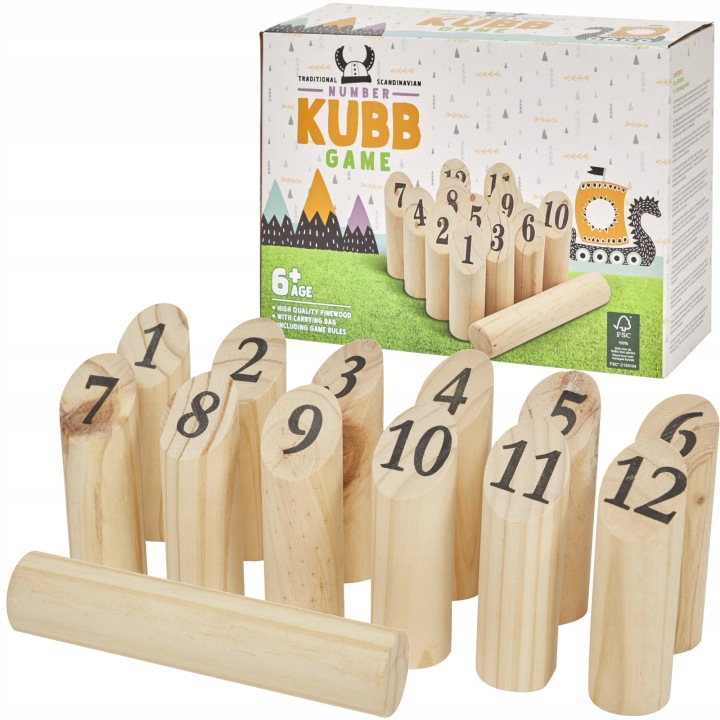 KUBB Розважальна Гра Скандинавські Кеглі з дерева шведська гра Склобій 3+ — фото 2