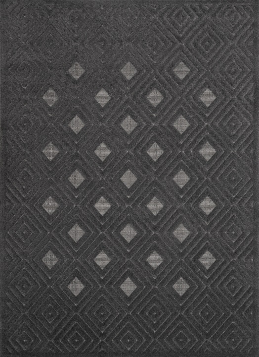 Koberec do obývacího pokoje 200 x 280 cm, moderní grafitový vyřezávaný vzor, měkký vlas