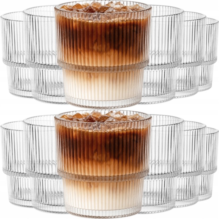 Sklenice na vodu nápojů latte kávy 330 ml 12 Ks Set silné sklo