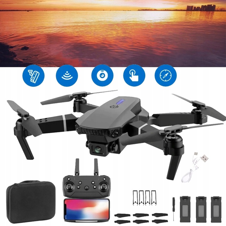 Дрон E88 PRO камера 4K 1080P Wifi FPV — фото 13