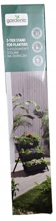 Gardenic Stojan na květináč 3-úrovňový 64 x 49 x 68 cm černý 781