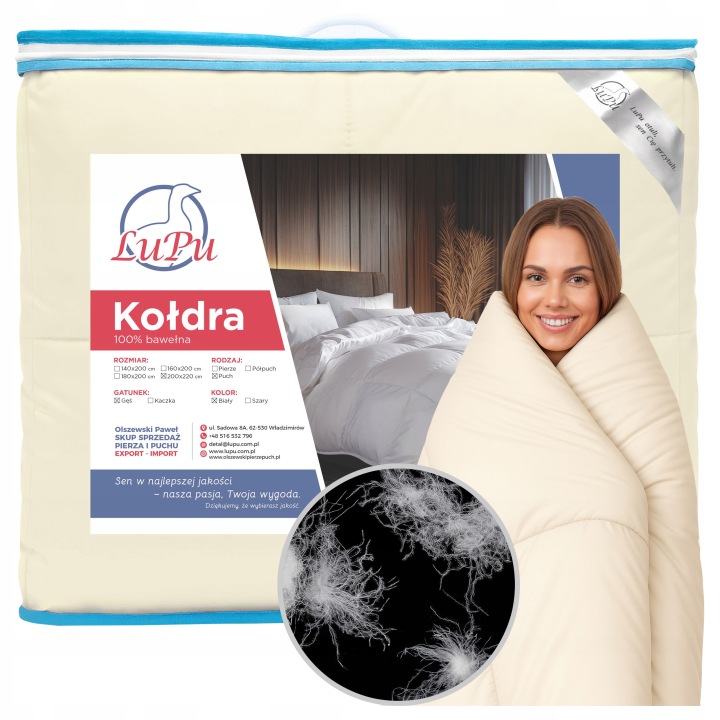 Přikrývka 200x220 Péřová celoroční antialergická Husí Peří Matky A1 Lupu