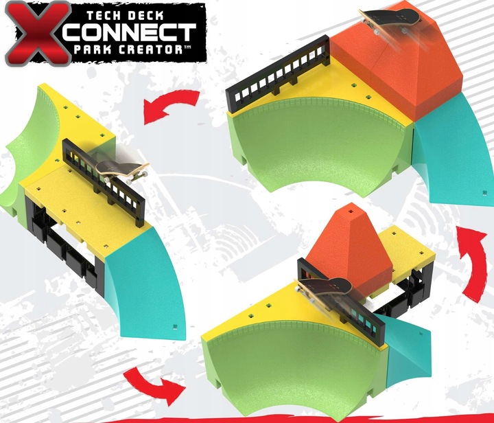FINGERBOARD RAMPA X CONNECT ULTRA HIP JUMP + DESKOROLKA TECH DECK Model X-connect