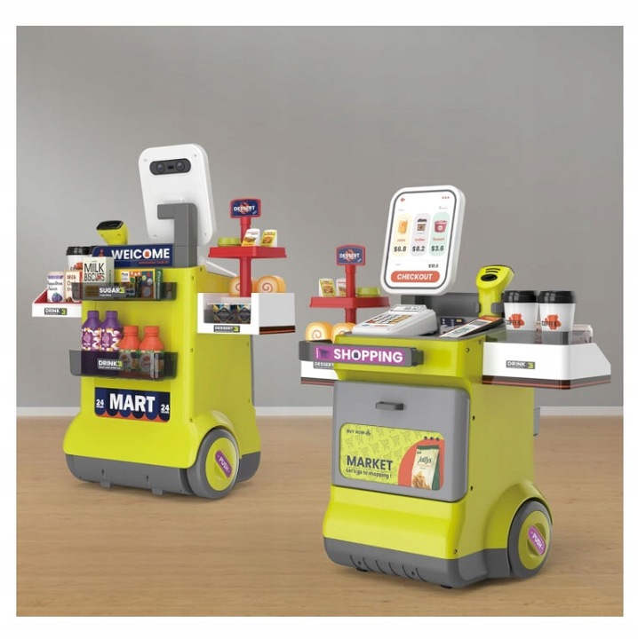 SUPERMARKET STAND STALL SHOP CASH REGISTER FOR CHILDREN SCANNER PRODUCTS Main color multicolor