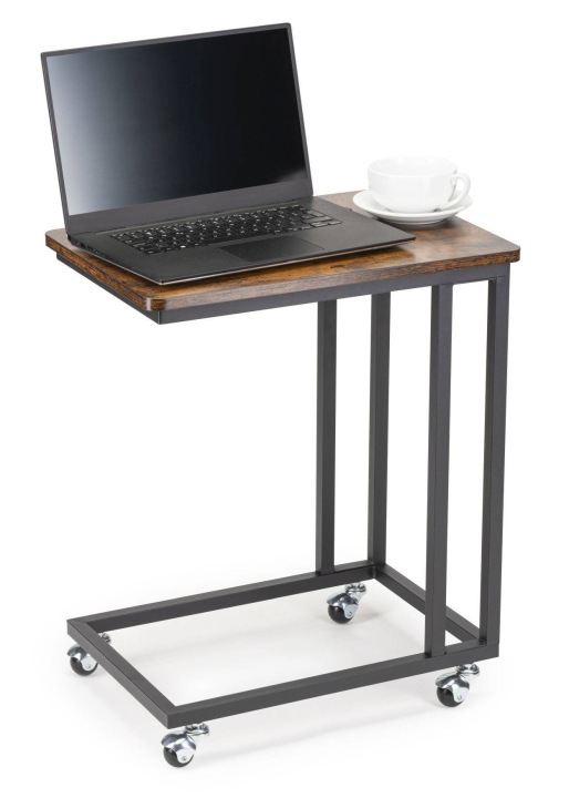 Stolik pod laptopa z kółkami rustykalny dąb LOFT