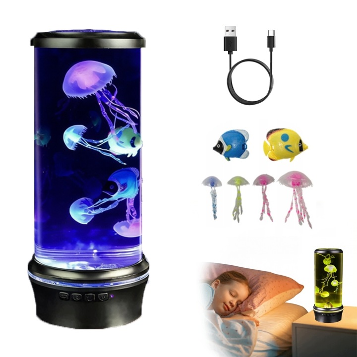 Lampa Meduza Led Lávová Noční Lampa 7 Barev Rgb S Dálkovým Ovládáním Akvarijní Lampy