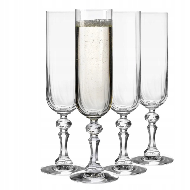 Skleničky na šampaňské Paris Krosno 4ks 220 ml elegantní na lisované noze