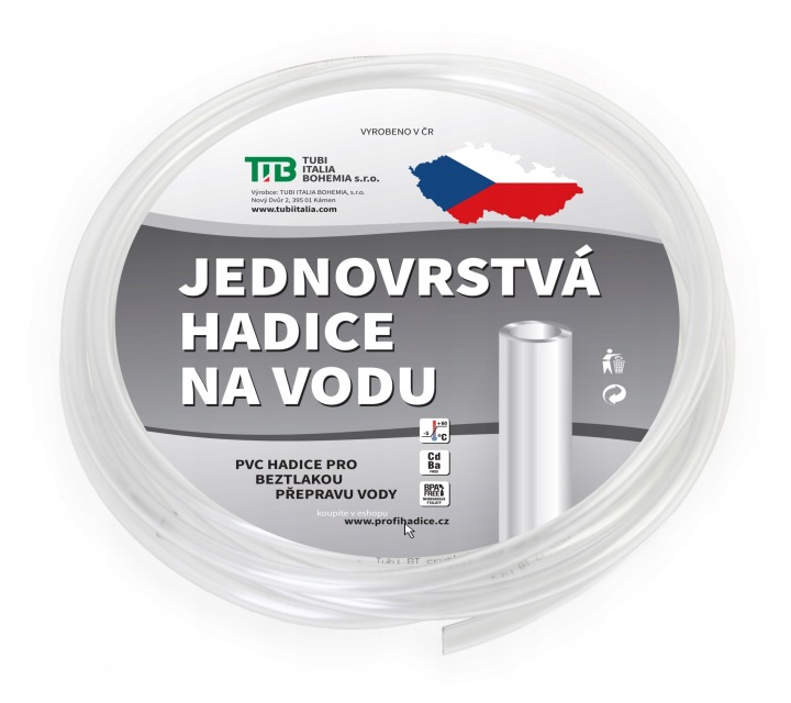 Průhledná jednovrstvá hadice 15x19 mm 20 m