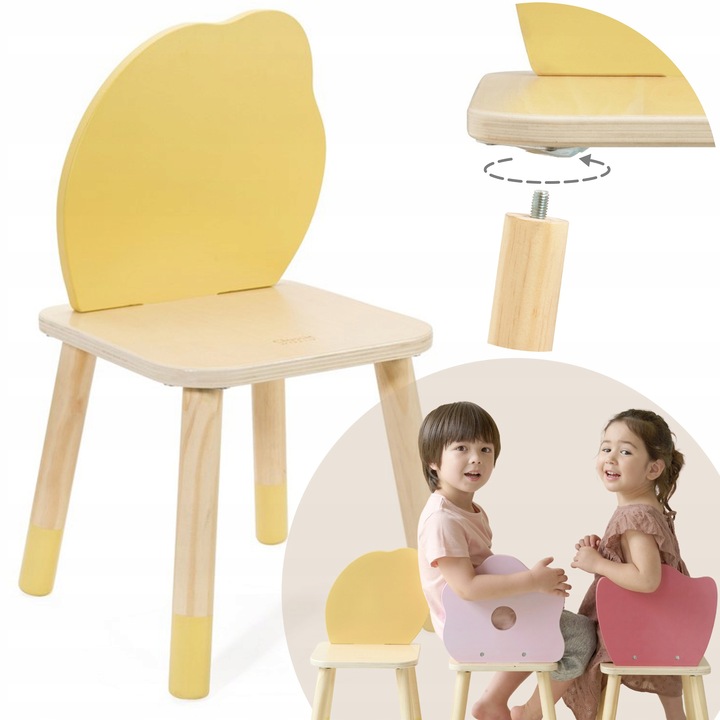 PASTELOWE KRZESEŁKO EDUKACYJNE GRACE OKRĄGŁY MEBELEK DREWNIANYCLASSIC WORLD