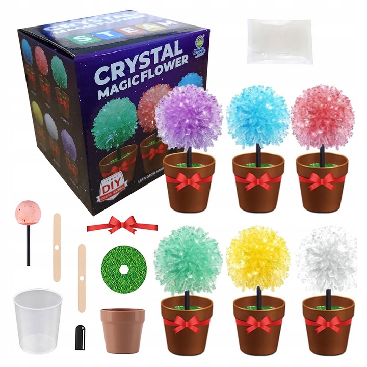 EXPERIMENT FOR CHILDREN CRYSTAL BREEDING MAGIC TREES SET OF 6