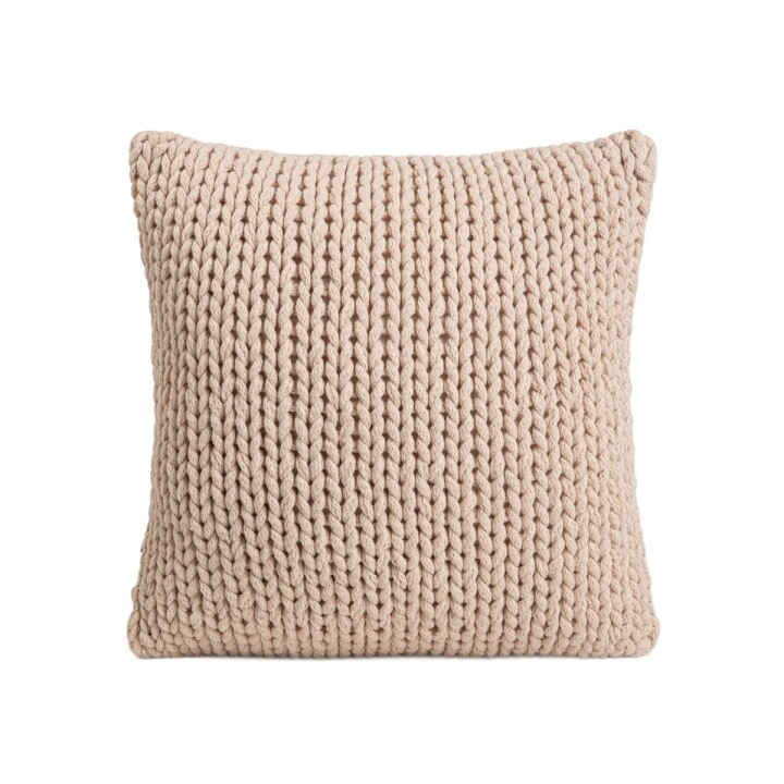 Polštář Rayne s ručně pleteným vzorem ecru 50x50 cm Homla