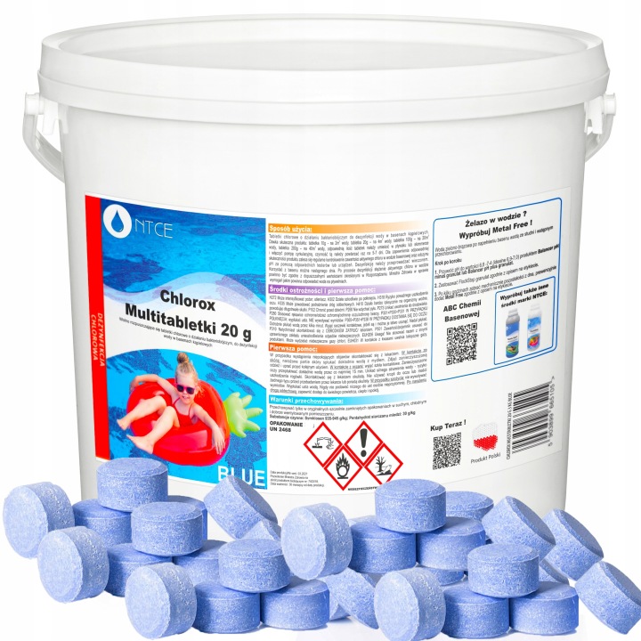Chlor Multi Tablety 12v1 Chemie Do Bazénu Blue 3kg Malé 20g Ntce x150