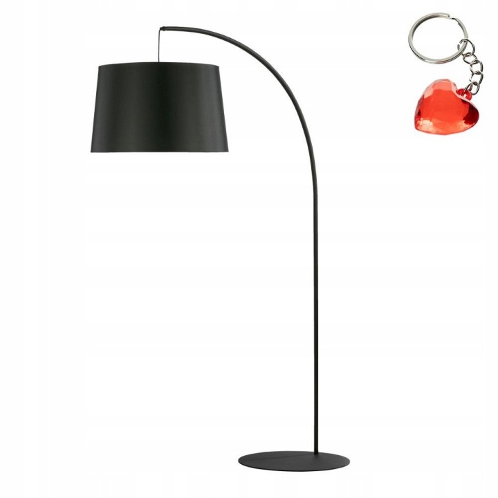 Stojací Lampa Vysoká Hang E27 15W Led Látka Kov Černá Tk Lighting