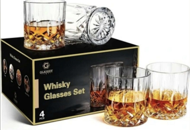 sada 4 ks sklenic na whisky rum 300 ml