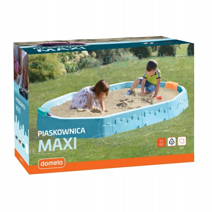 Пісочниця пластикова MAXI 224,5x150x25 см Колір Бірюзова + чохол — фото 2