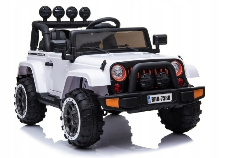 Авто на акумуляторі Jeep BRD-7588 Вогні LED MP3 Пульт Білий 4x4