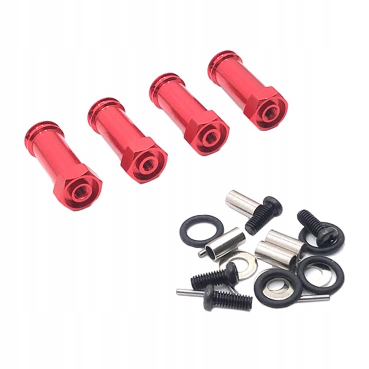 4 шт. RC Сплав Wheel Hex Hub Drive Адаптер 12 мм для WLtoys 12428 1:12 RC Червоний