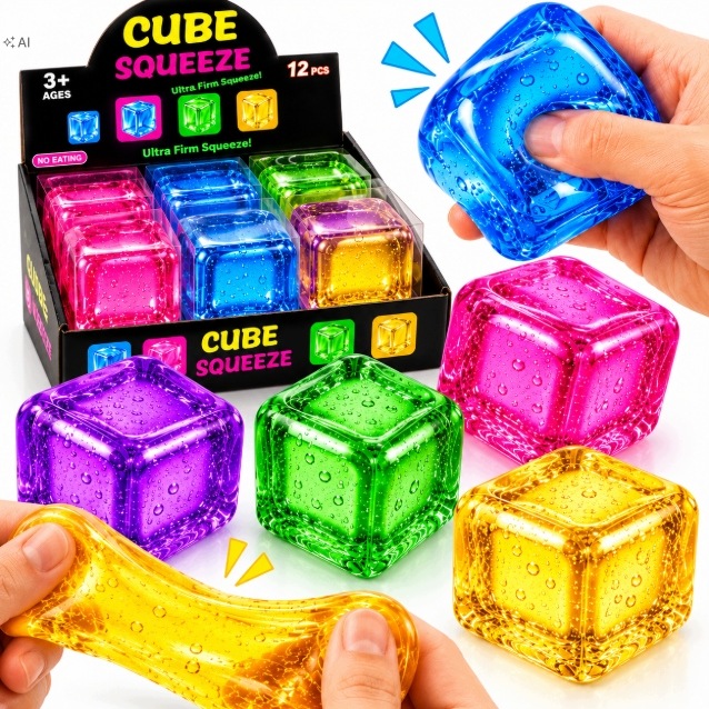 ICE CUBE сквіш антистрес NICE CUBE кубик льоду для дітей 3 шт.