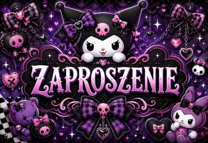 Запрошення на день народження KUROMI MY MELODY котики коти вечірка для дітей кіт — фото 2