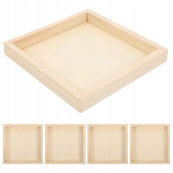 5 шт. Portable Дерев'яний Пазли Органайзер Trays з Natural Finish