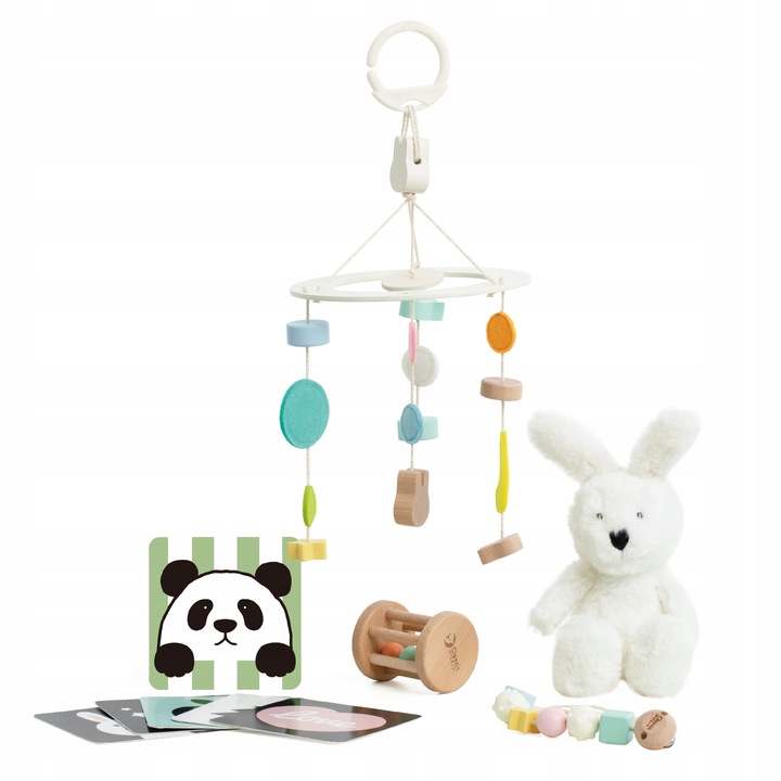 EDUKACYJNY BOX NIEMOWLĄT PRZYTULANKA BABYSHOWER PREZENT 0-6ms CLASSIC WORLD Materiał drewno