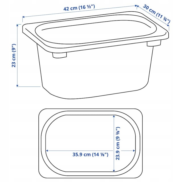 Коробка для іграшок контейнер великий сірий 42x30x23 см IKEA TROFAST — фото 3