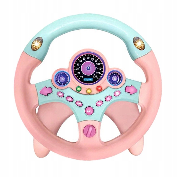 Кермо для дітей зі звуком WHEELPLAY рожевий + колесо — фото 4