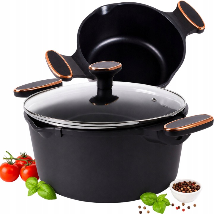 Hrnec Rendlík Hluboký S Víkem Indukce Plyn Povrchová Úprava Non Stick 5 L 25 cm