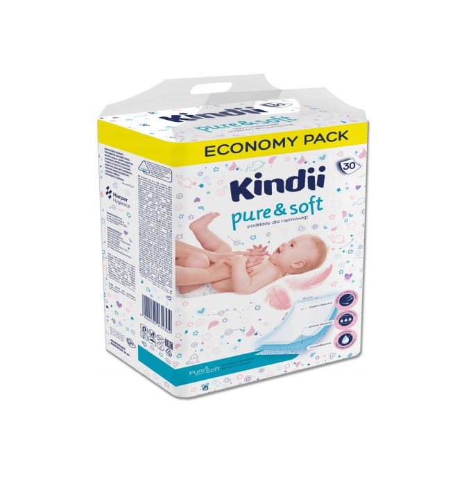 Kindii Pure & Soft Підкладки Для Пеленання 60x40 см 30 шт. Вбирні