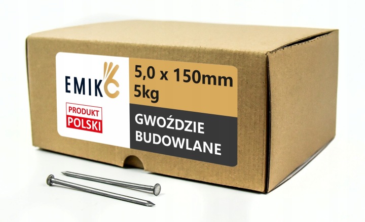 Stavební hřebíky 5,0x150 mm 6 palců Černé Hladké 6" 5x150 5 kg 6 Ks.