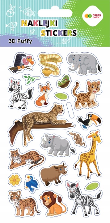 Наклейки 3D об'ємні WILDLIFE 10x20 см HAPPY COLOR