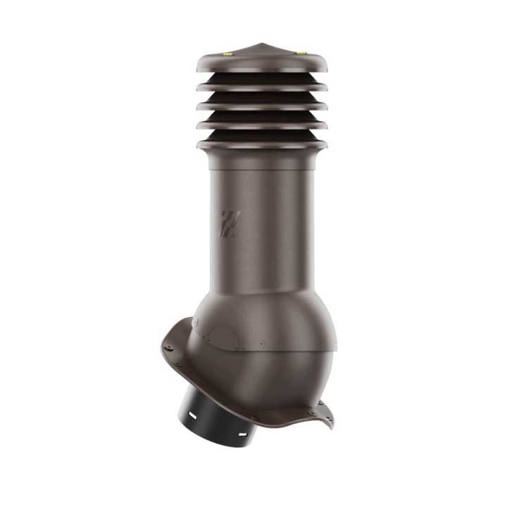 Větrací komín HiVent pro plechovou střešní krytinu, profil W, 125 mm, barva bronzová