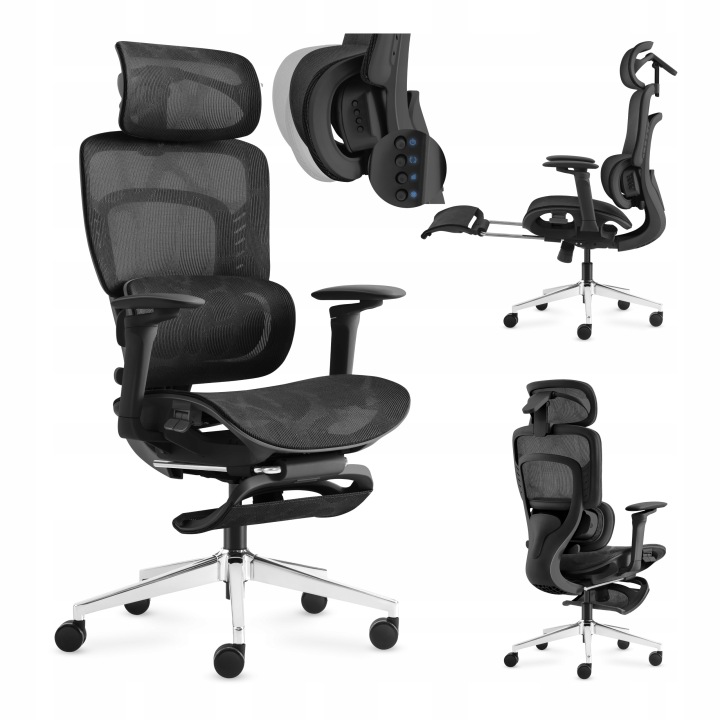 Kancelářská ergonomická otočná židle Mark Adler černá k psacímu stolu