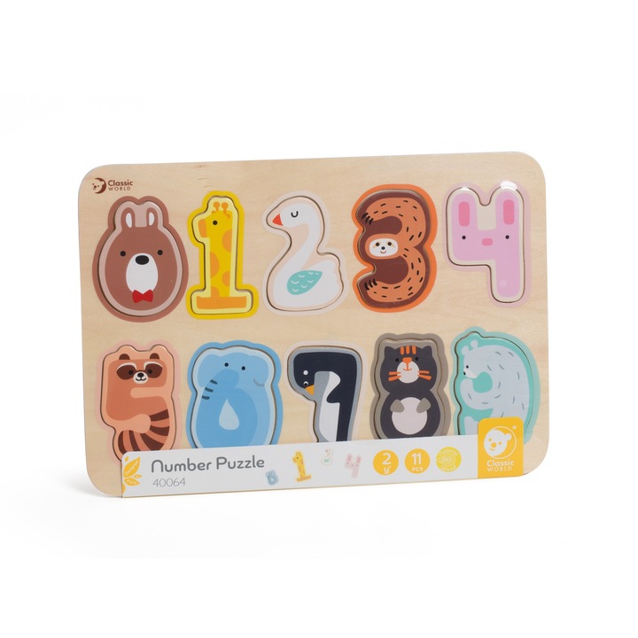 DREWNIANE PUZZLE UKŁADANKA DOPASUJ KSZTAŁTY MONTESSORI NAUKA CLASSIC WORLD Marka Classic World