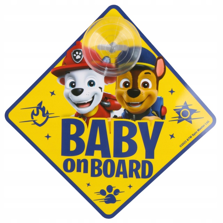 Psi Patrol Табличка для автомобіля З Присоскою підвіска BABY ON BOARD — фото 2
