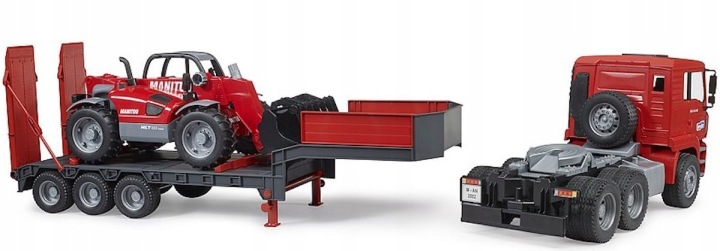 Bruder 2774 Причіп MAN TGA з навантажувачем телескопічним Manitou — фото 11
