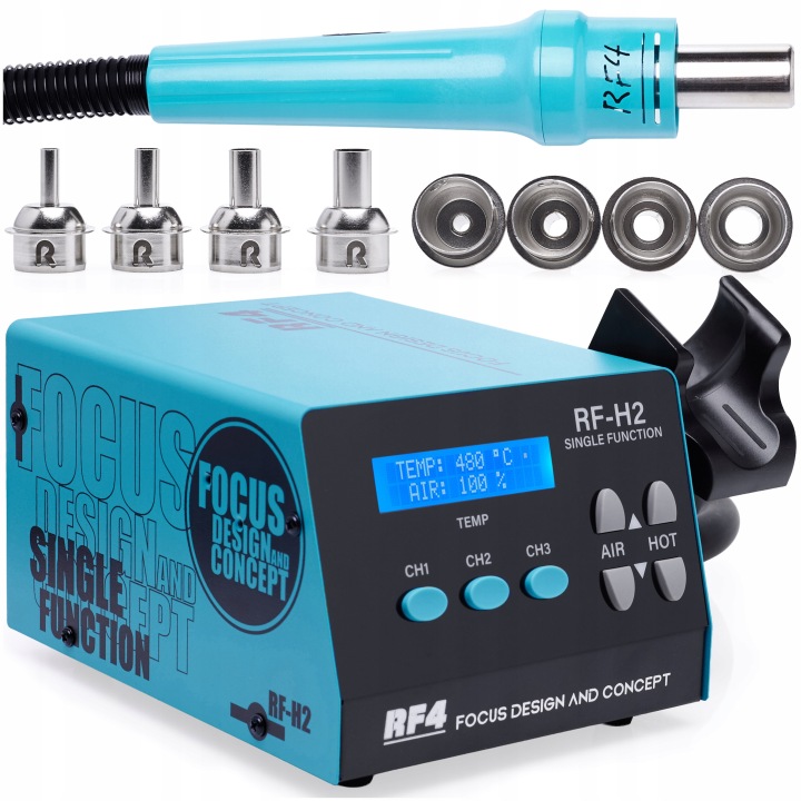Výkonná Pájecí Stanice RF4 RF-H2 Hot-air Vestavěná Turbína 1000W 4 Trysky