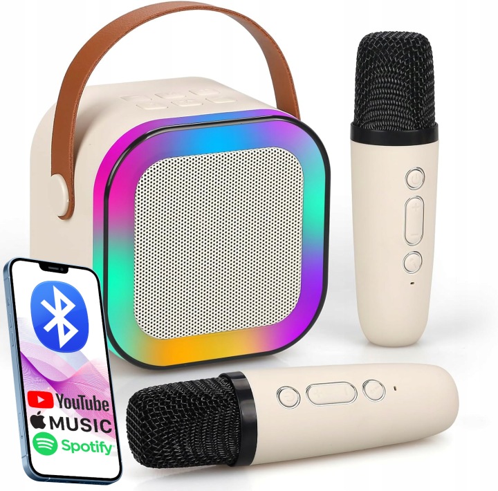 Набір караоке для дітей колонка BLUETOOTH USB LED мікрофон 2 шт. подарунок — фото 4