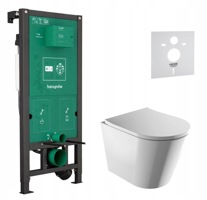 7v1 Podomítkový Wc Set Stelaz Hansgrohe iFrame Wc Mísa Rim Omnires