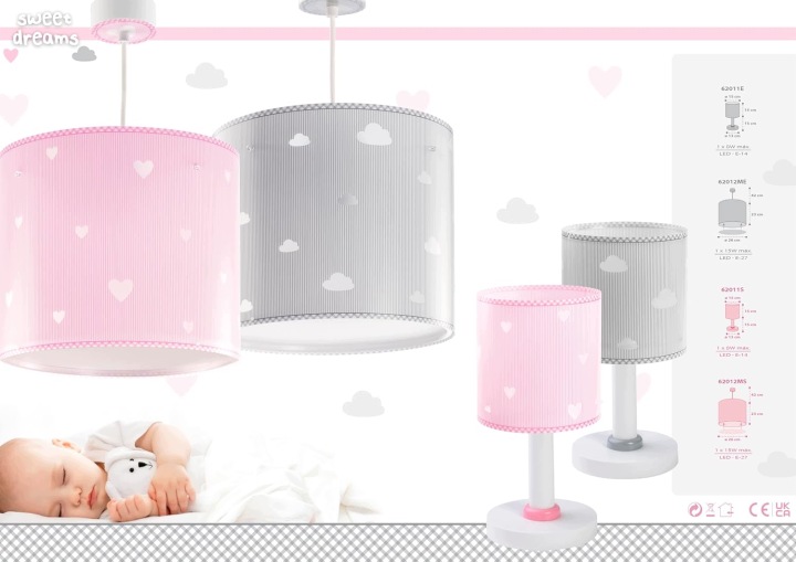 Нічник для дітей Sweet Dreams Рожеві Серця LED 29 см — фото 4