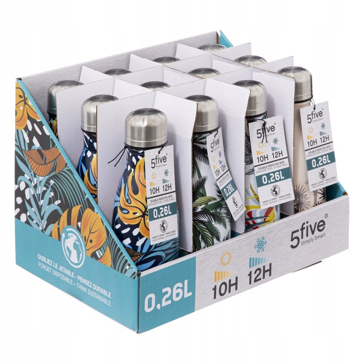 BUTELKA STALOWA NA WODĘ PARADISE TERMICZNA 260ML STAL NIERDZEWNA BIDON Marka 5five Simply Smart