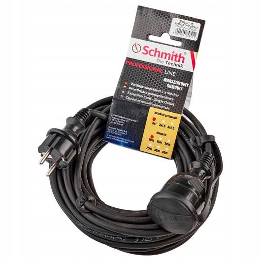 Prodlužovací Kabel gumový, Průměr 3X1,5 MM, 10 M, Černý