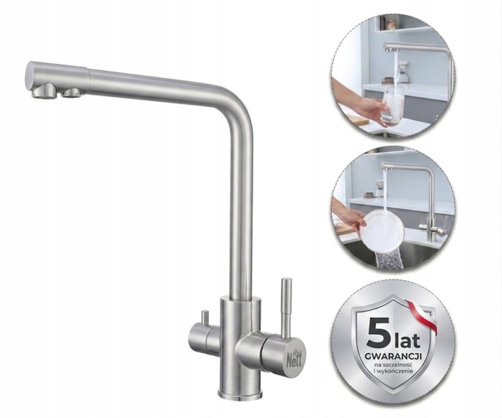 Třícestná kuchyňská baterie pro filtr z nerezové oceli Nett FS-33