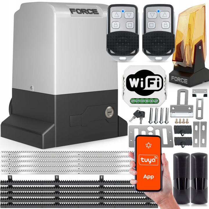 Set Pro Brány Force 2000 Kg Wifi 5x Lišta Lampa