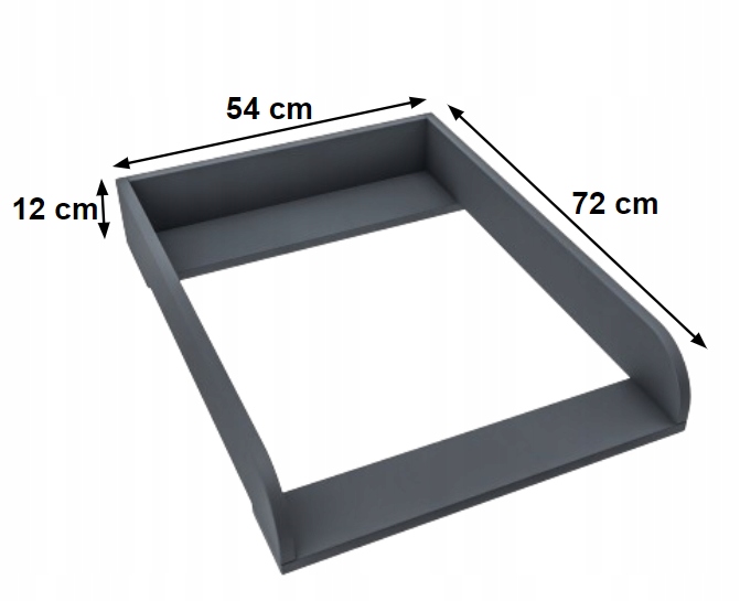 Пеленальник Накладка на Комод Hemnes 50 см IKEA 72x54 см Графітовий Заокруглений — фото 2